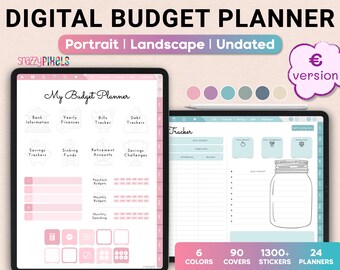 Digital Budget Planner (EURO), Finance Planner, EURO Budget, Paycheck Budget Finance Tracker, Goodnotes Notability Samsung Notes Noteshelf