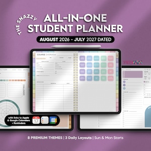 Digital Student Planner August 2026 - July 2027, Academic Organizer (Digital Download)
