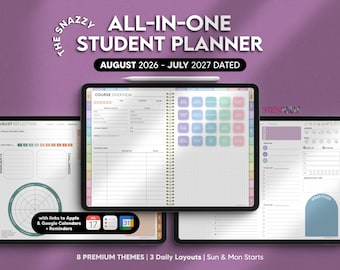 Digital Student Planner August 2026 - July 2027, Academic Organizer (Digital Download)