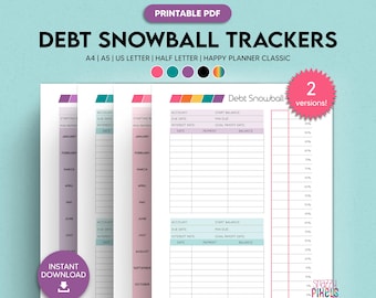 Debt Snowball Tracker Printable, Payoff Thermometer (Instant Download)