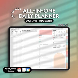 2026 Coral Digital Planner, Daily Weekly Monthly, Goodnotes iPad (Digital Download)