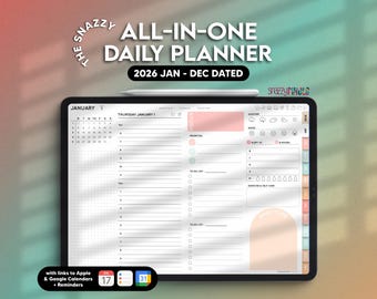 2026 Coral Digital Planner, Daily Weekly Monthly, Goodnotes iPad (Digital Download)