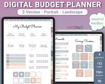 Digital Budget Planner (Neutrals), Digital Finance Planner, Paycheck Monthly Budget, Goodnotes Budget Planner, Notability iPad Planner