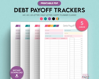 Debt Payoff Tracker Printable, Finance Management (PDF)