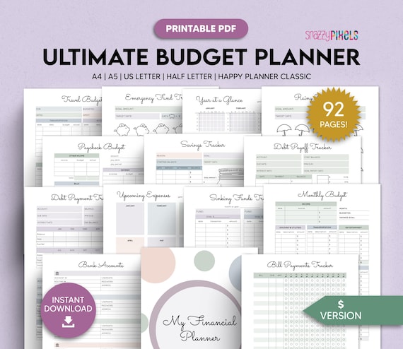 Budget Planner Printable PDF (Neutrals), Financial Planner Printable, Budgeting Binder, Finance Tracker Bundle, Paycheck Budget Template