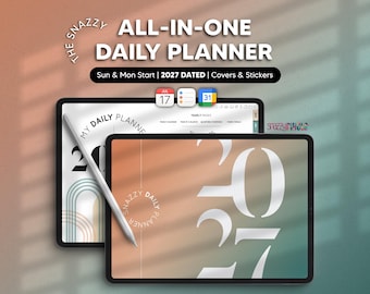 2027 Digital Daily Planner, Summer Theme, Landscape Minimalist Elegant Planner, Notability Noteshelf Goodnotes template iPad Android Samsung