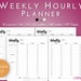 Weekly Hourly Planner Printable PDF B&amp;W Daily Schedule - Etsy