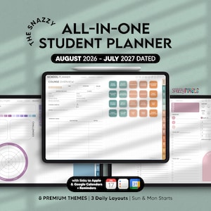 Digital Student Planner August 2026 - July 2027, Academic Planner, Assignment Tracker, Goodnotes Planner for iPad, Android, Windows, Samsung