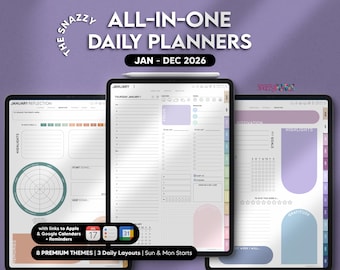 2026 Digital Daily Planner PORTRAIT | All-in-One Digital Daily Journal Notebook for Goodnotes, Notability, iPad, Android, Samsung, Noteshelf