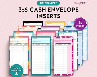 EURO Cash Envelope Inserts, Sinking Funds Budgeting (Printable PDF)