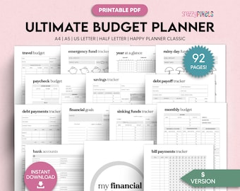 Ultimate Budget Planner Printable, 92 Pages (PDF Download)