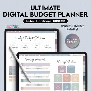 Digital Budget Planner (Neutrals), Finance Planner, Paycheck Budget Planner, Finance Tracker, Digital Budget, GoodNotes Notability Android