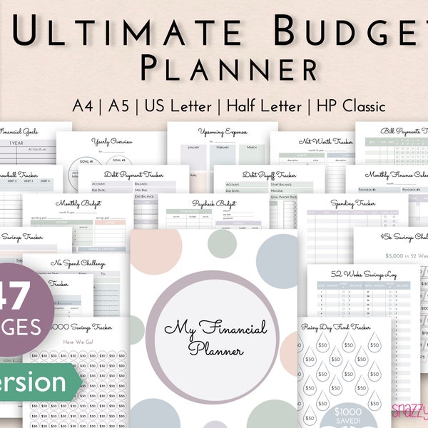 Budget Planner Printable PDF (Neutrals), Financial Planner Printable, Budgeting Binder, Finance Tracker Bundle, Paycheck Budget Template