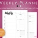 Weekly Planner Printable PDF B&amp;W, Weekly Schedule, Week Organizer ...