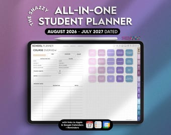 2026-2027 Digital Student Planner, Academic Planner Assignment Tracker for Goodnotes, Notability, iPad