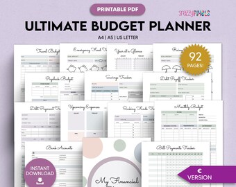 EURO Ultimate Budget Planner Printable, Finance Tracker (PDF)