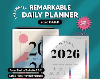 reMarkable 2026 All-in-One Digital Daily Planner | Weekly Monthly Yearly Calendar Templates for reMarkable Paper Pro & reMarkable 1 and 2