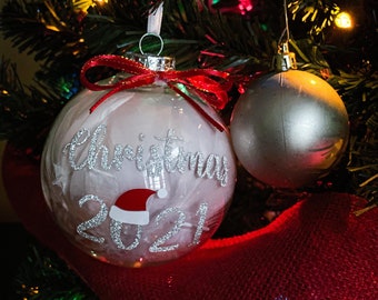 4 inches Personalized Clear plastic ornaments