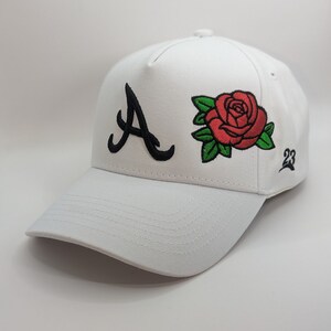 Atlanta Curved Brim Baseball Cap 3D Embroidered Type Logo – with Premium Red Rose Logo