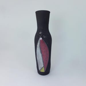 Jaap Ravelli - XL fifties colorite vase with abstract decor - Dutch Design MCM Unique