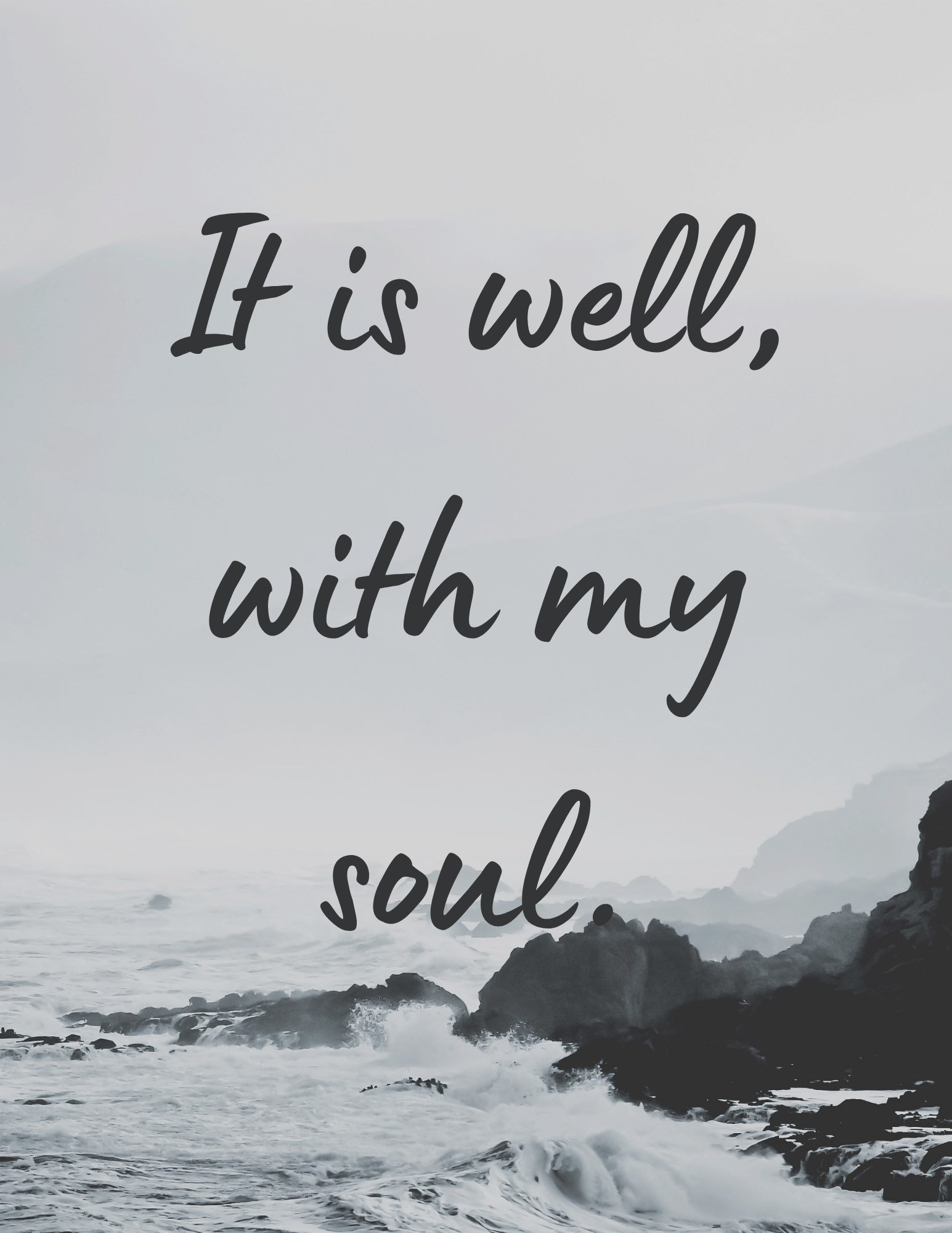 It is well with my soul print home decor art hymnal Etsy