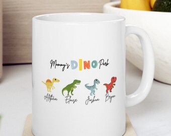 Customizable dinosaur park mugs | birth month Dinos | Mothers day | grandmother | Gigi | nana | mamaw | birth | dinosaur