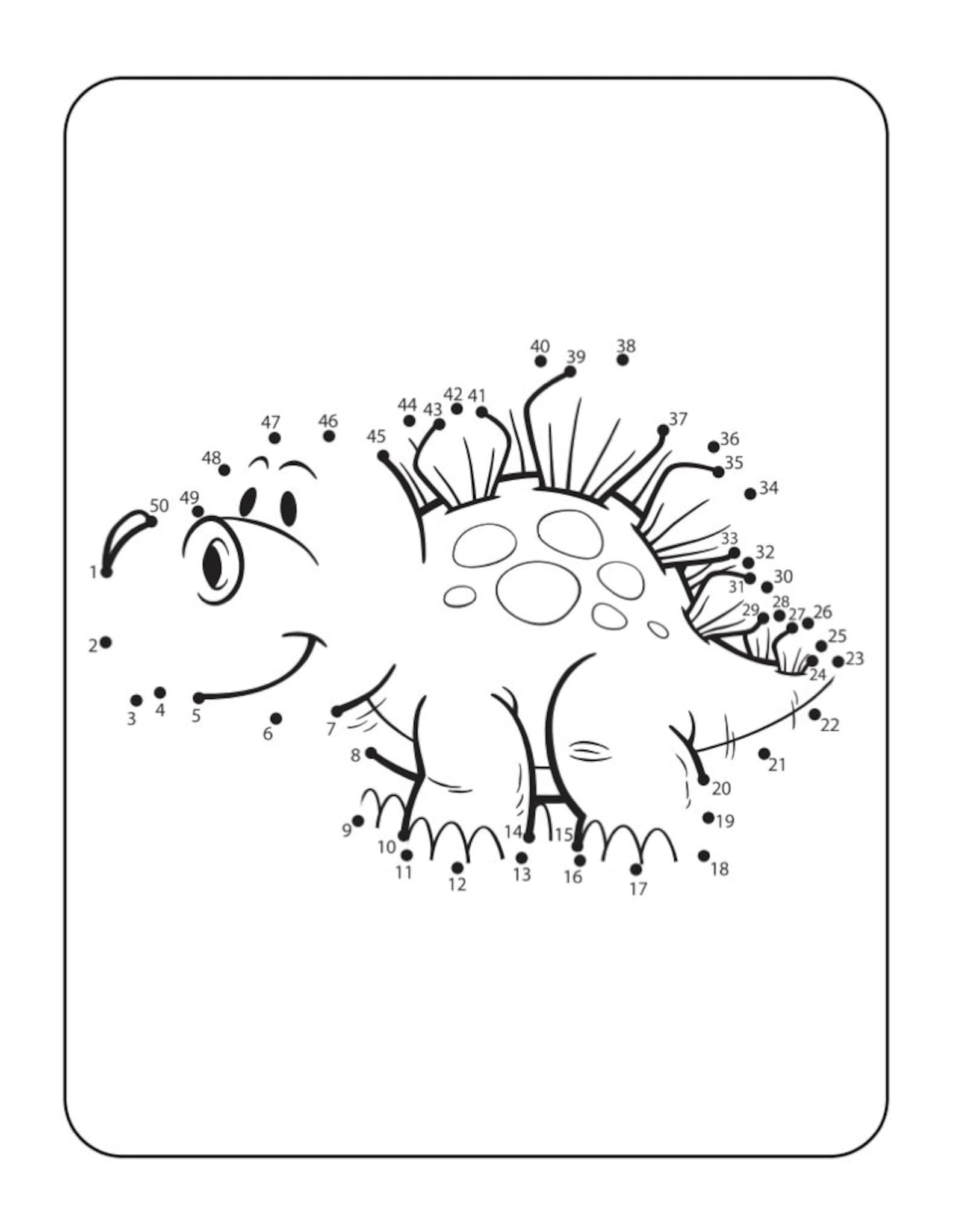 20 Dot to Dot Dinosaur Coloring Printables Etsy