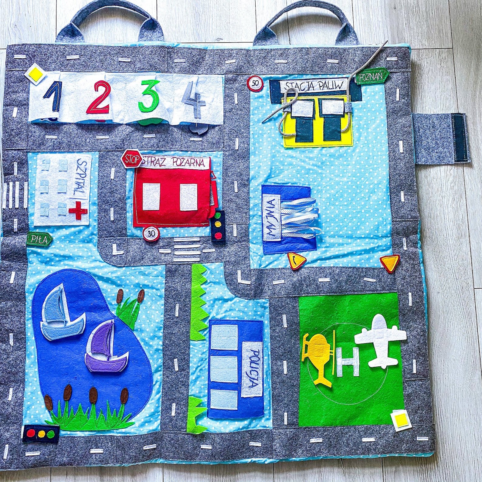 Car Play Mat Toy Car Mat Road Mat Car Playmate Felt Play Etsy