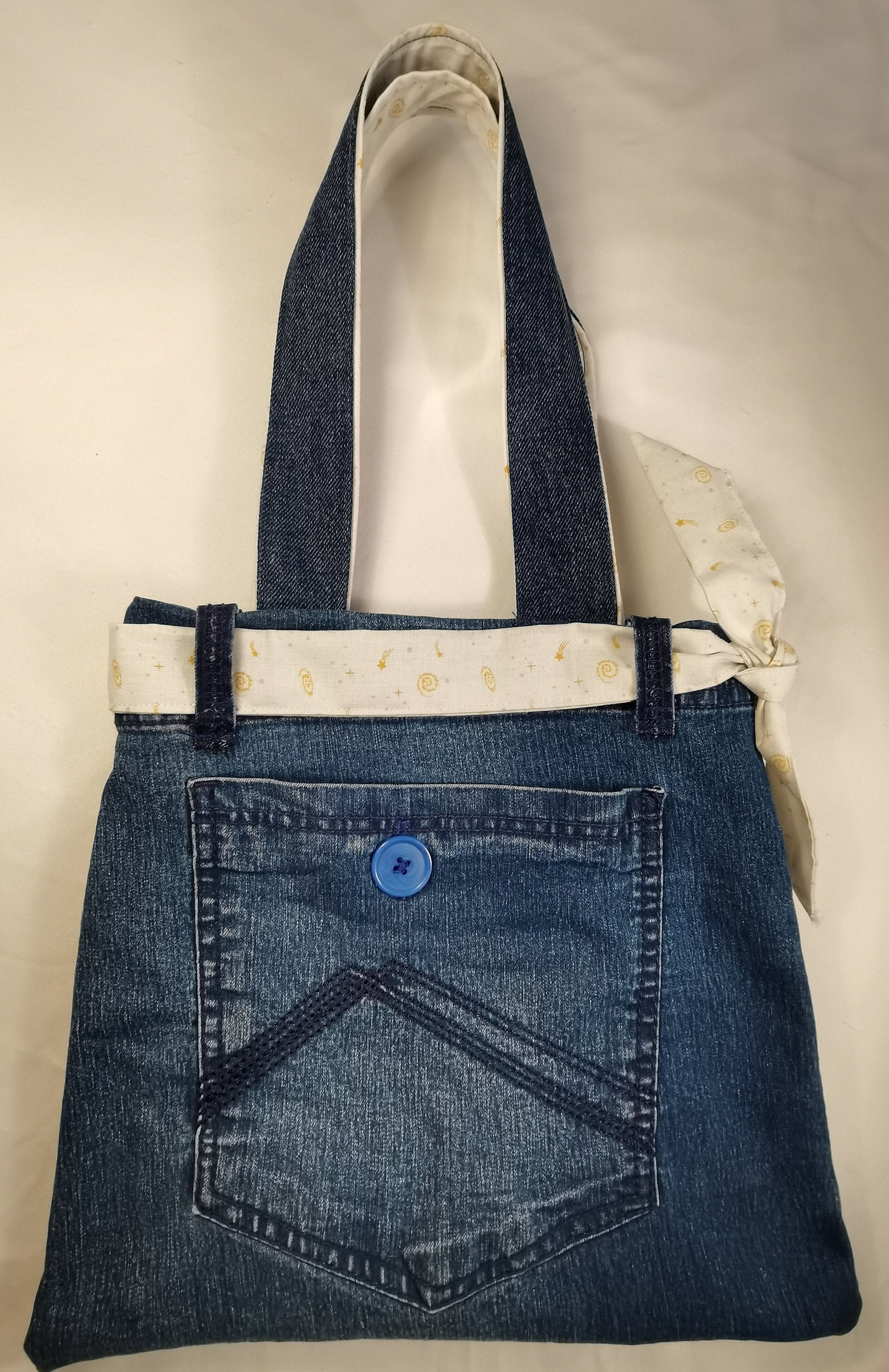 Upcycled Denim/Tote Bag/Shoulder Bag/Denim Pocket Bag/Summer | Etsy