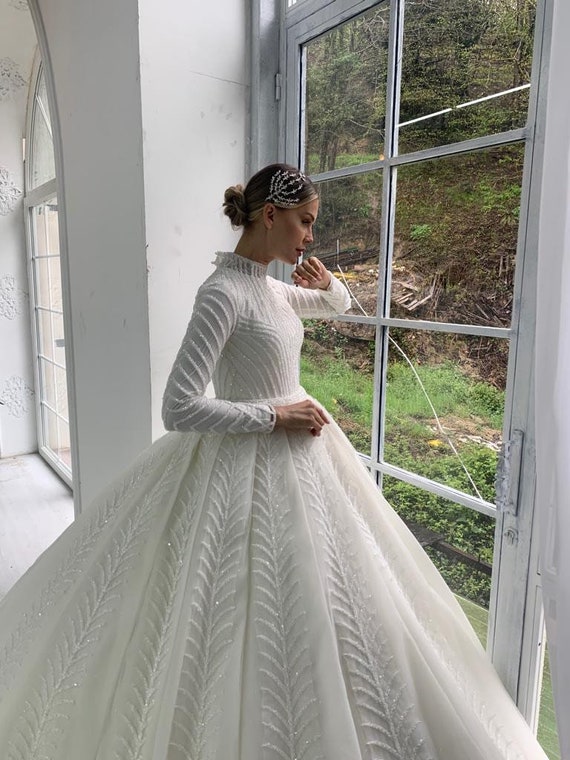 Long Sleeve Wedding Ball Gown by Mary's Bridal MB6089 – ABC Fashion