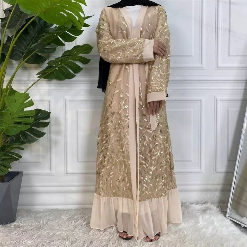 Dubai Abaya front open jilbab ankle length modest Clothing | Etsy