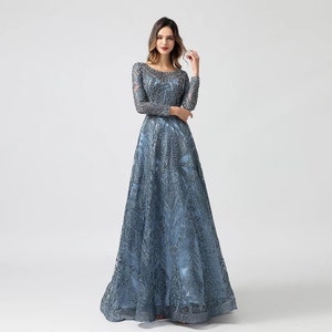 Azura Gowns Custom Made Prom Dress Long Sleeves Dubai Evening