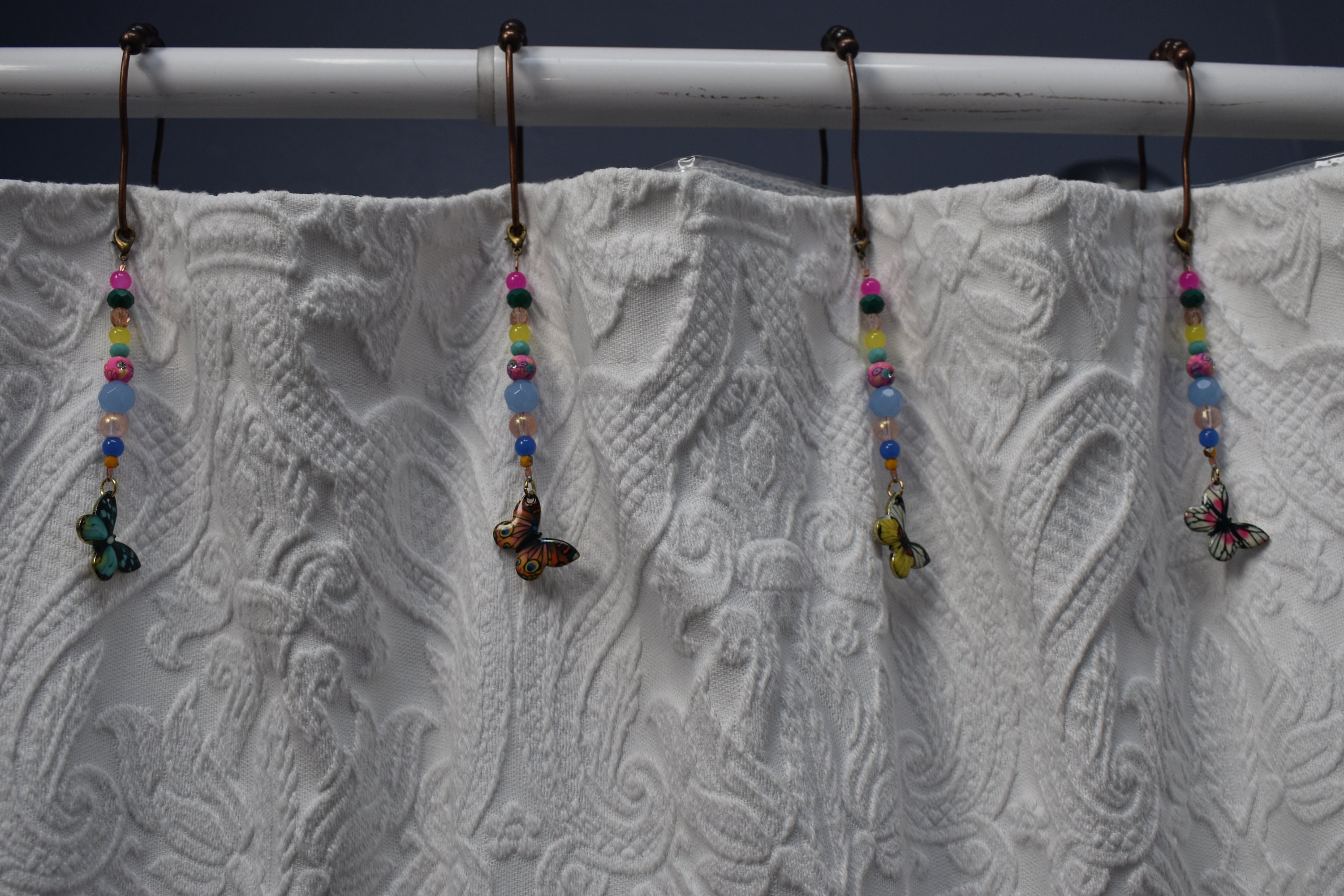 Beaded Shower Curtain Rings Etsy