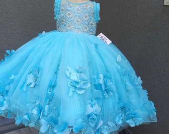 Baby Girl light blueDress Flower Girl Dress Bridesmaid Dress Wedding Dress Birthday Party Dress Pageant Dress prom dress tulle