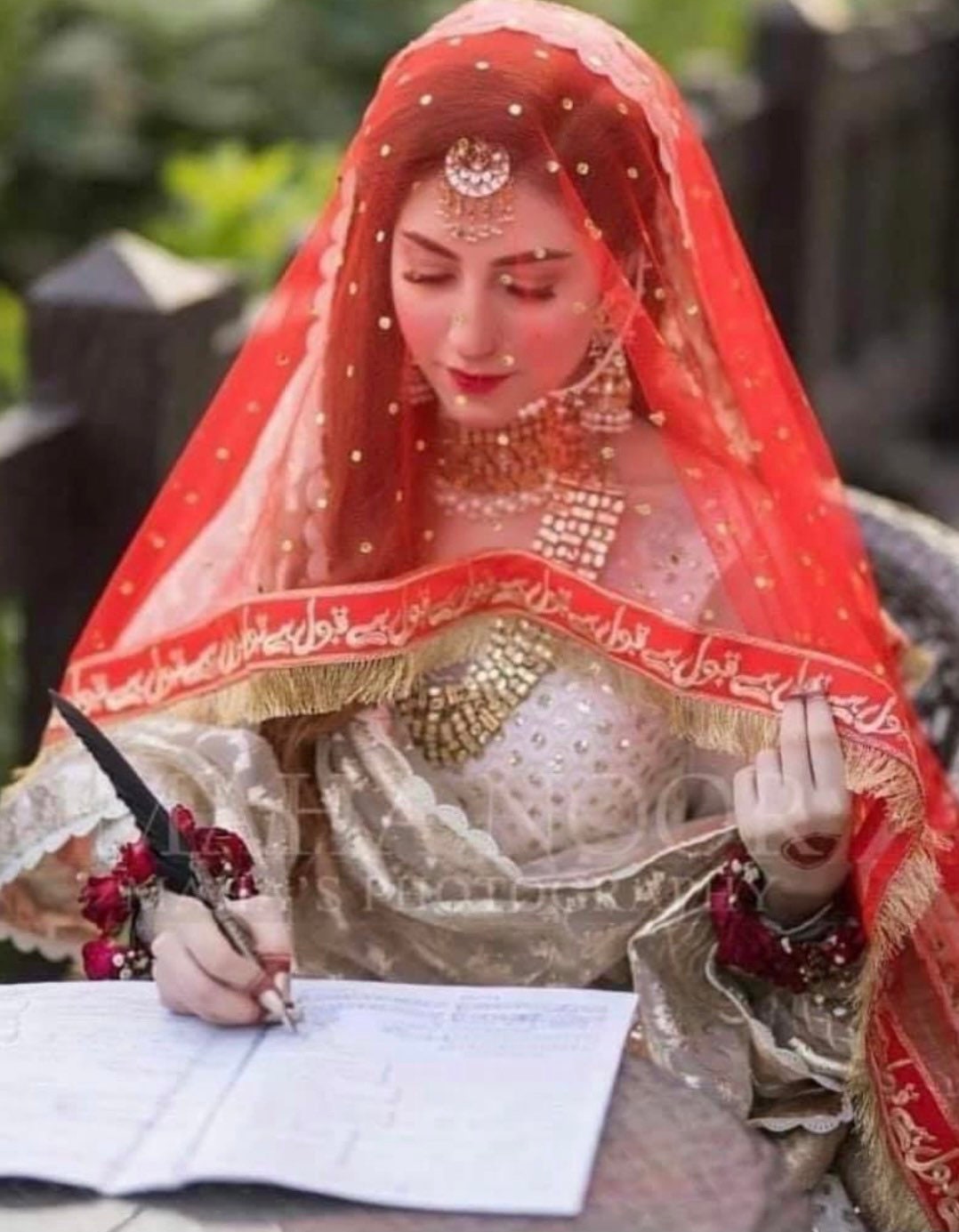 nikah red dupatta