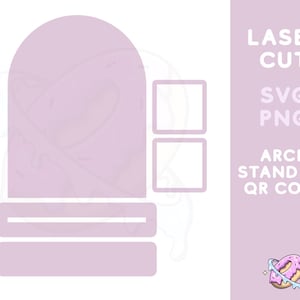 Fichier découpé au laser en arc, borne de paiement facile, code QR d'analyse sociale - Fichiers Glowforge Png Svg à téléchargement numérique instantané