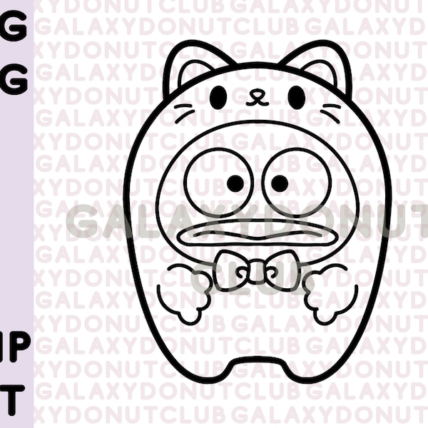 Kawaii Cute Funny Caracter in a Costume Clipart Instant Digital Download Png Svg Glowforge files