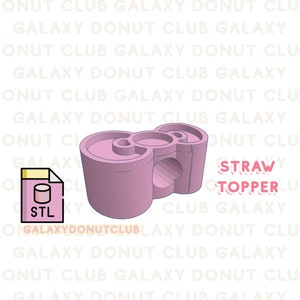 Conception numérique Kawaii Bow - Stl pour impression 3D - Décoration de paille kawaii - Stl kawaii