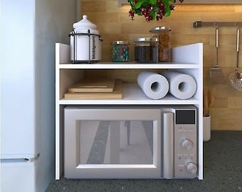 Aufsatz-Mikrowellenständer für eine aufgeräumte Küche | Ofenständer, Küchen-Organizer | Mikrowellenschrank | Getränkestation | Geschenk für sie