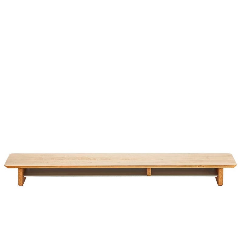 DeskVue Solid Wooden Desk Shelf 46'' Mid Century image 7