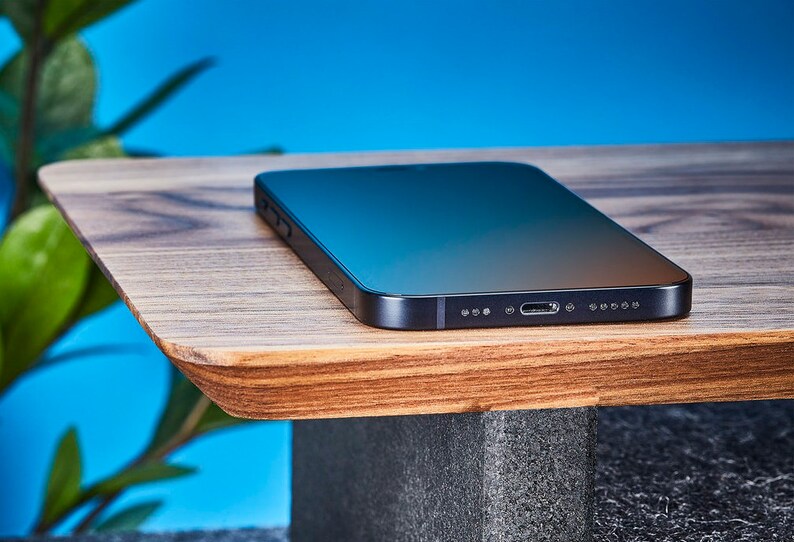 DeskVue Solid Wooden Desk Shelf 46'' Mid Century WALNUT