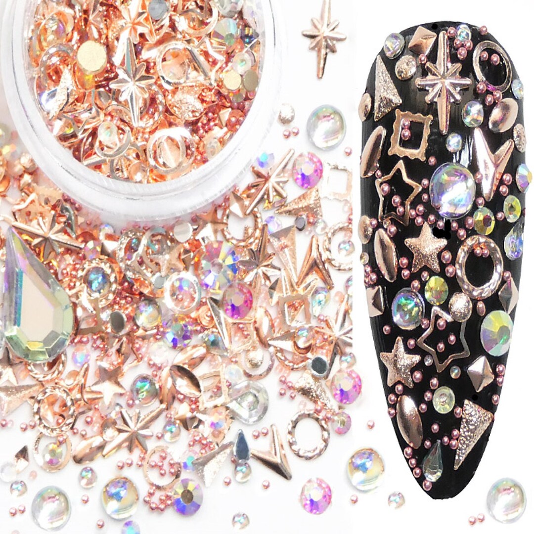 Bling Rose Gold Explosion Set of Crystals Rivets Frames Etsy UK