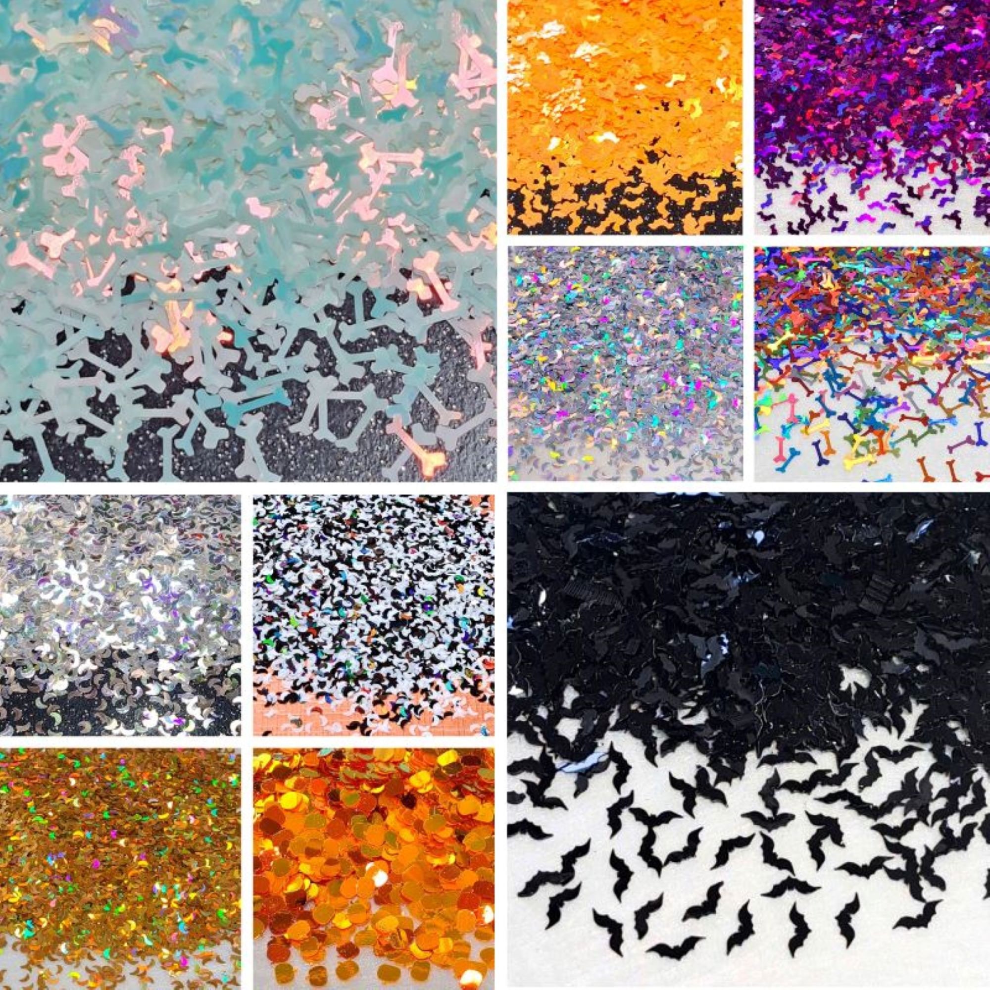 Silver Holographic Bones Shape Glitter, Solvent Resistant, Polyester  Glitter, Glitter for Tumblers, Cosmetic Grade, Glitter for Resin 