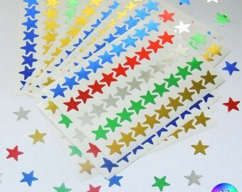 Blue and Gold Sparkly Foam Stickers, Assorted Size Star Stickers