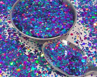 Chunky Colors Bulk Glitter 50grams 20 Colors POLYESTER HOLOGRAPHIC Chunky  Holographic Glitter Holographic Glitter Mix 