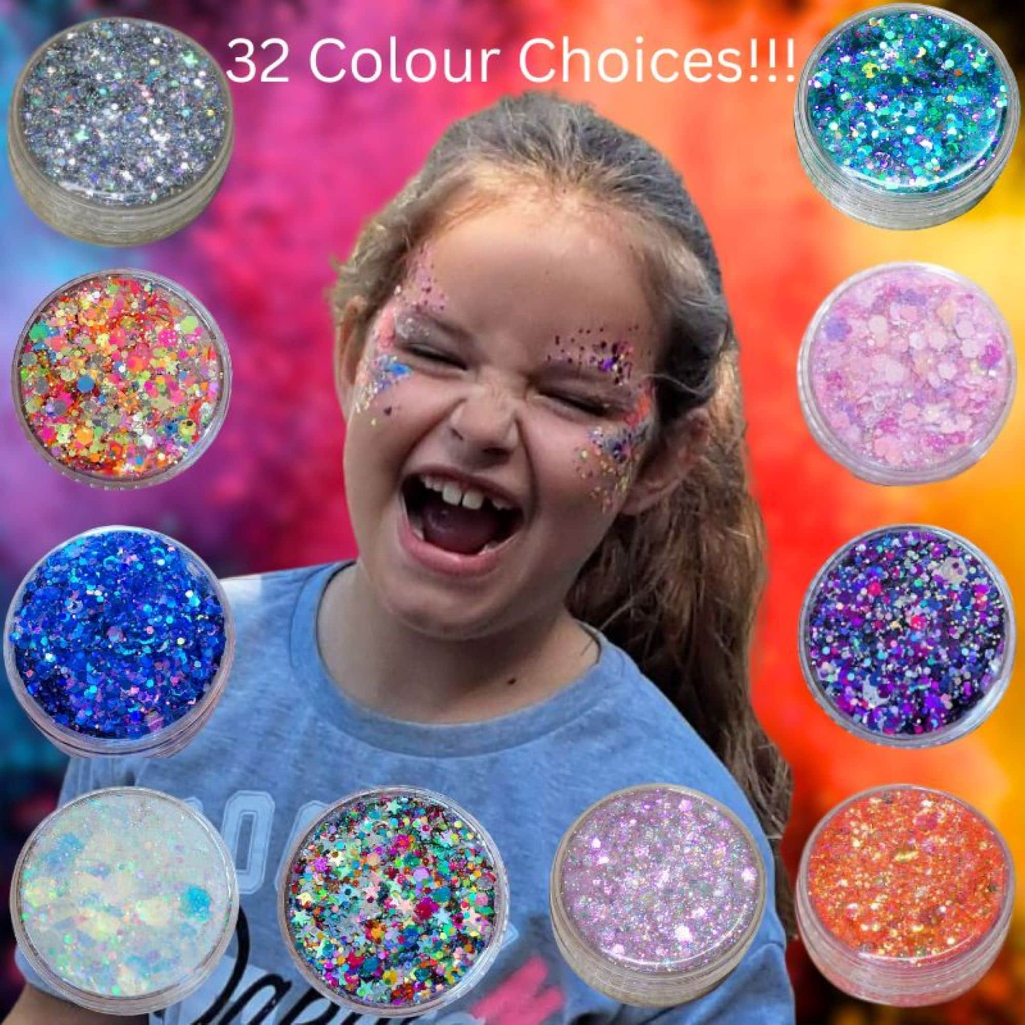 Festival Face and Body Glitter Gel, Face Glitter Gel, Body Glitter Gel,  Festival Glitter Gel, Face Painting Glitter, Halloween Glitter Gel 