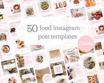 Food instagram post template | Foodie blogger templates | Healthy eating recipe templates | Social media template | Canva recipe
