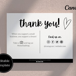 Printable Thank You and Care Card for Jewelry Template for Small ...