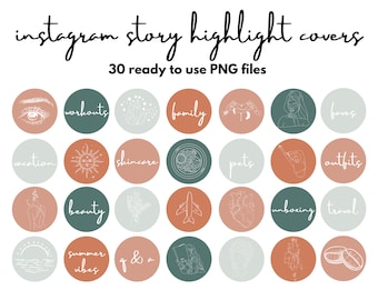 30 instagram story highlight cover | Boho highlight icons | Social media icons for instagram