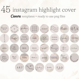 Aesthetic instagram cover icon set | Minimalist Canva Instagram Highlight Icon | Blogger Ig Highlights | Neutral Icons for Instagram